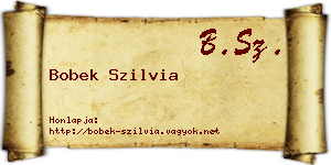 Bobek Szilvia névjegykártya